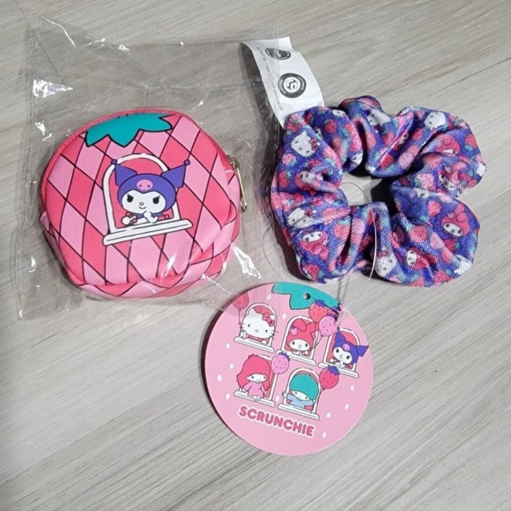 Sanrio loot crate my melody & kuromi coin purse & hair scrunchie